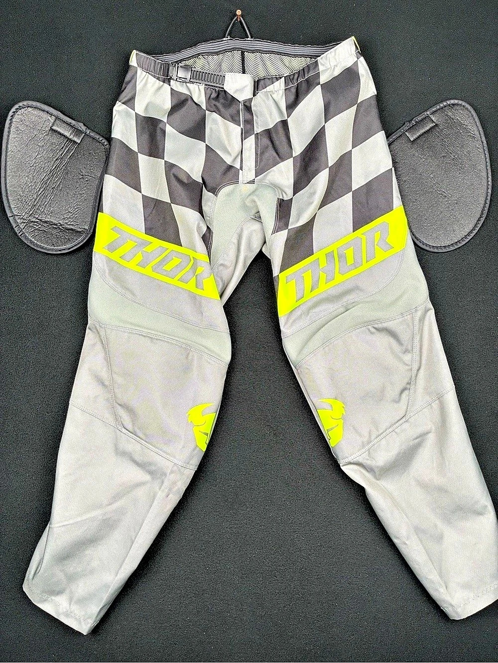 THOR MX Motocross Pants Grey Black Green Waist 34 Atv